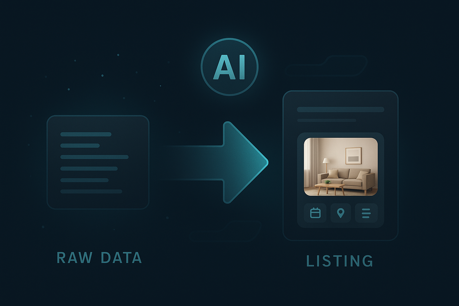 AI turning raw property data into a polished real estate listing