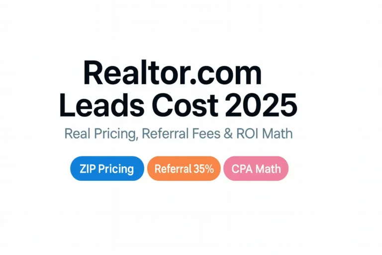 Realtor.com Leads Cost 2025: Real Pricing, Referral Fees & ROI Math 3 Realtor.com Leads Cost 2025